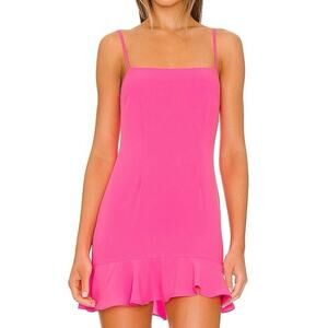 LOVERS + FRIENDS Revolve Teddy Mini Dress Bright Pink Barbie- Sz Medium